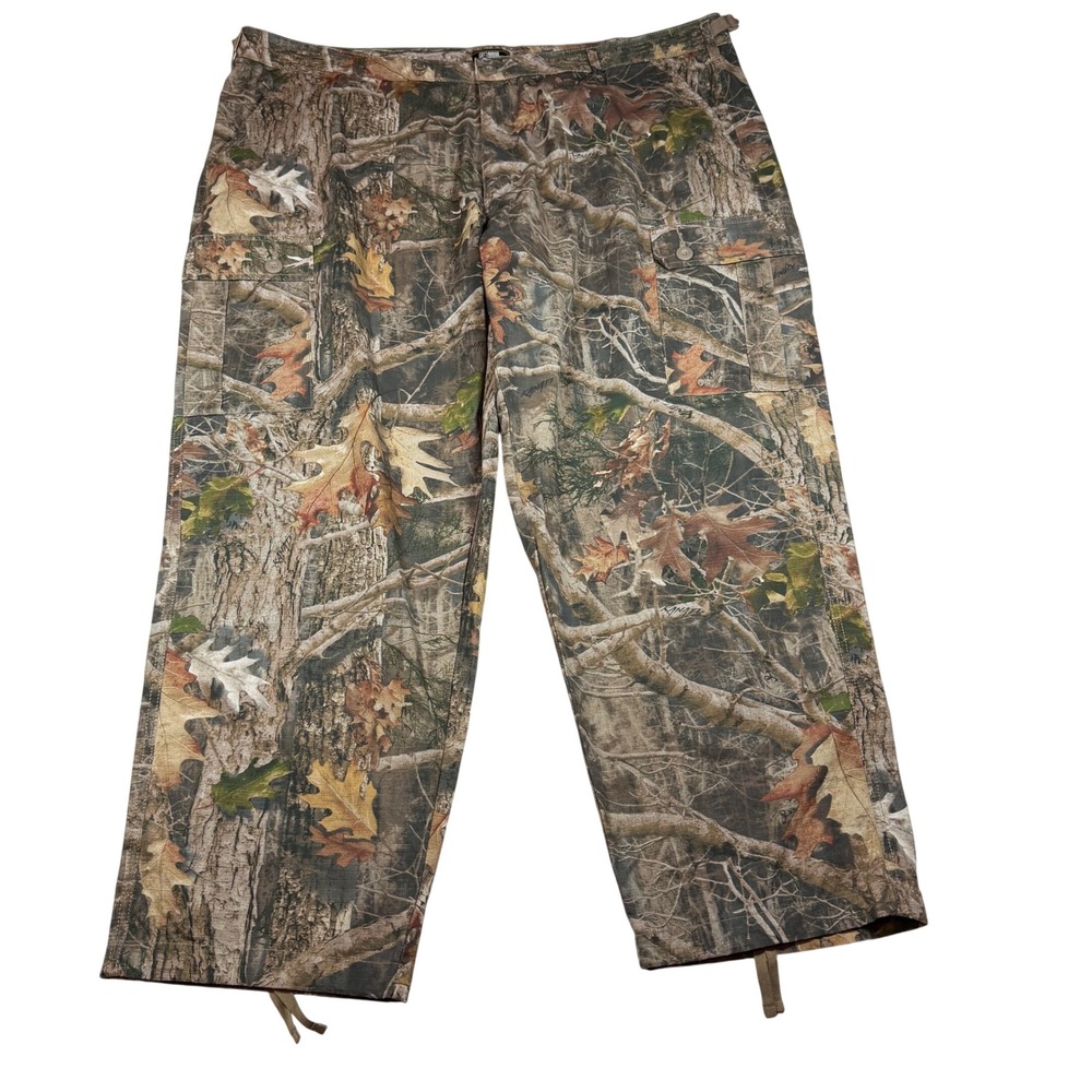 Ridge Hunter Mens 3XL Camo Cargo Pants Adjustable Waist Ripstop Hunting Trousers